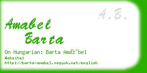 amabel barta business card